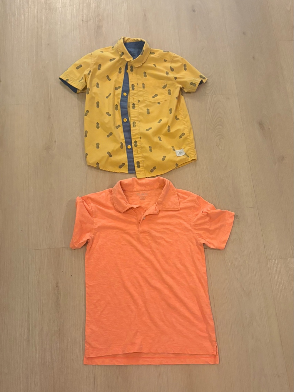 Place Boys Orange Polo and Yellow Button-Up Set